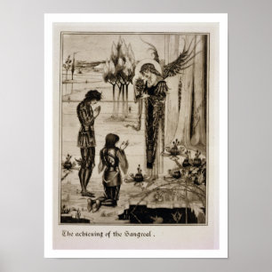 Das Erzielen des Sangreal, von 'Le Morte d'Ar Poster