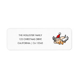 Das Etikett der Weihnachtsschweinrücksendeadresse