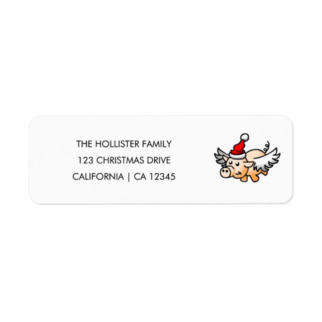 Das Etikett der Weihnachtsschweinrücksendeadresse (Vorne)