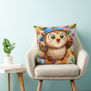 Das Eulen-Osterfeier-Kinderschlafzimmer-Kissen Kissen