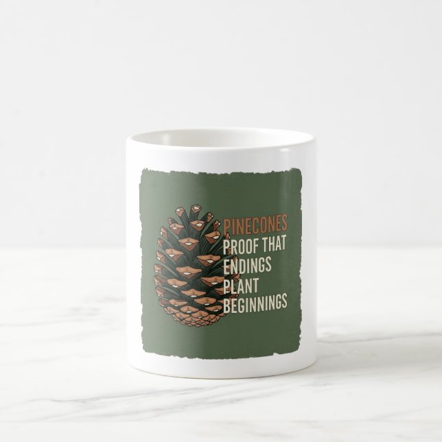 Das Evergreen-Versprechen - Kiefernkegel-Design Kaffeetasse (Mittel)