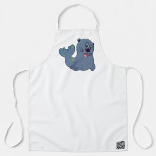 Das Fabric Seal bei Zazzle Maskottchen Logo Charak Schürze