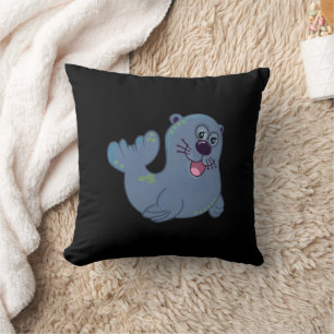 Das Fabric-Siegel im Zazzle Mascot Logo Kissen