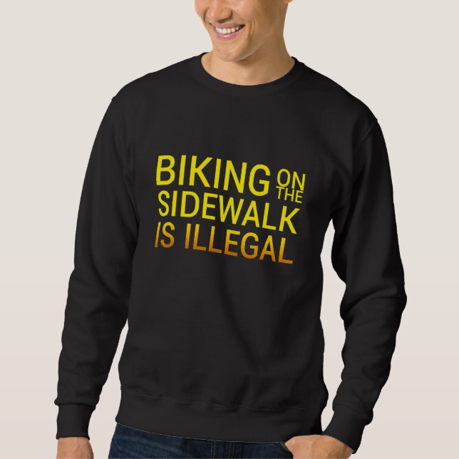 Das Fahrrad auf der Fußgängerpromenade ist ein unr Sweatshirt (Vorderseite)