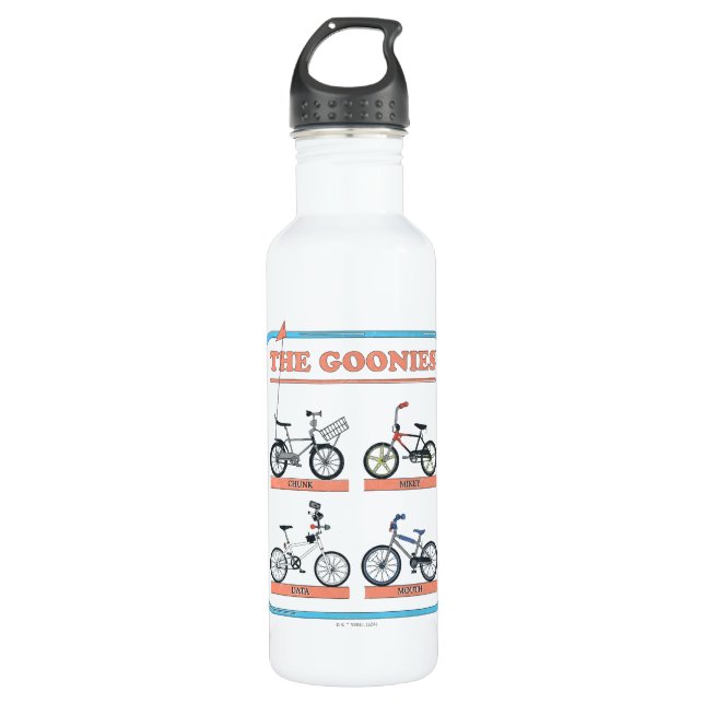 Das Fahrraddiagramm der Goonies Edelstahlflasche (Vorderseite)