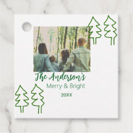 Das familiengrüne Weihnachtsbaum Foto modern Geschenkanhänger