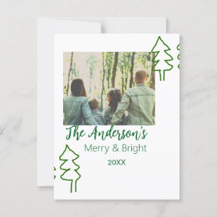 Das familiengrüne Weihnachtsbaum Foto modern Postkarte