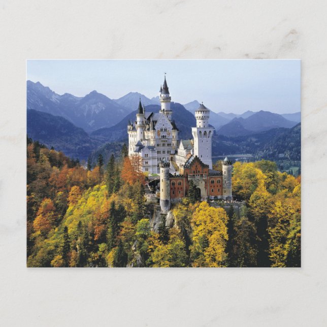 Das fantasievolle Neuschwanstein ist eines von dre Postkarte (Vorderseite)