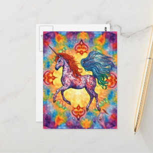 Das farbenfrohe Appaloosa-Einhorn Postkarte
