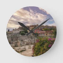 Das farbenfrohe Athen Runde Wanduhr