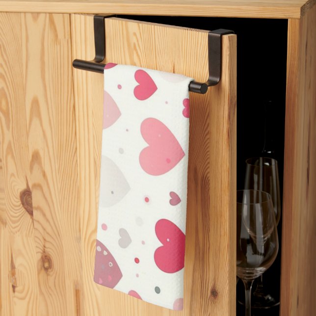 Das farbenfrohe Valentinstag Geschirrtuch (Drittel gefaltet)