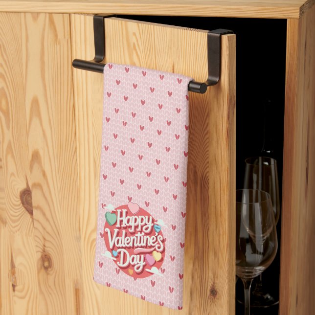 Das farbenfrohe Valentinstag Geschirrtuch (Drittel gefaltet)