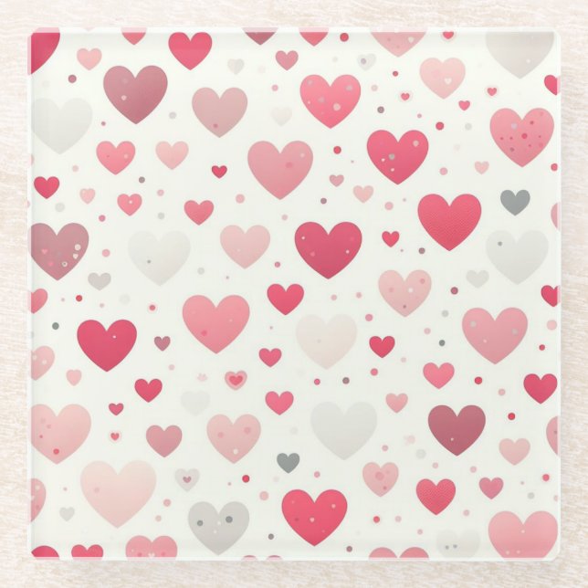 Das farbenfrohe Valentinstag Glasuntersetzer (Vorderseite)