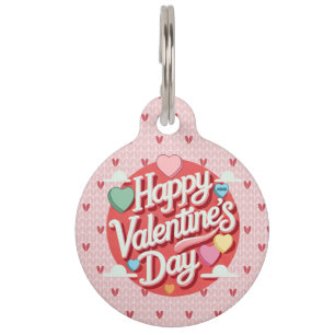Das farbenfrohe Valentinstag Haustiermarke