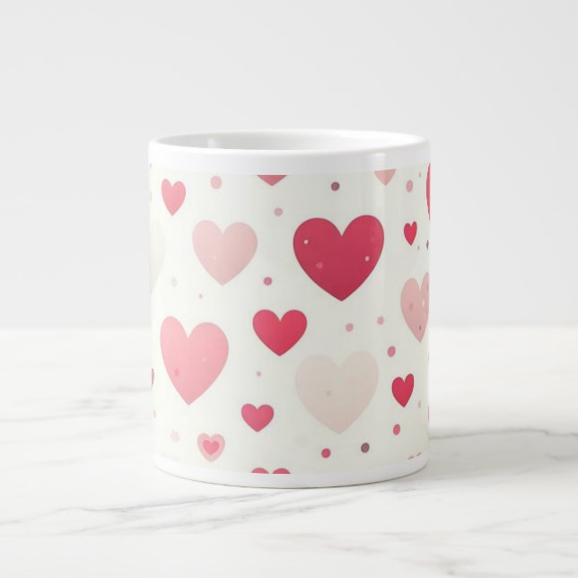 Das farbenfrohe Valentinstag Jumbo-Tasse (Vorderseite)