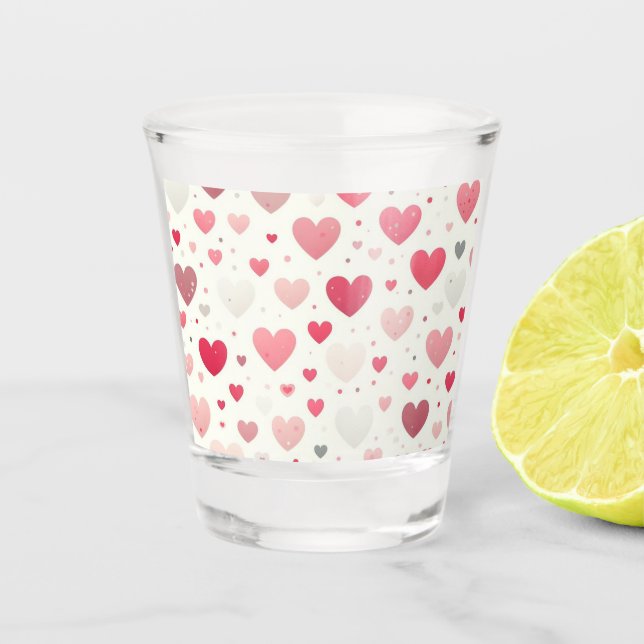 Das farbenfrohe Valentinstag Schnapsglas (Vorderseite)