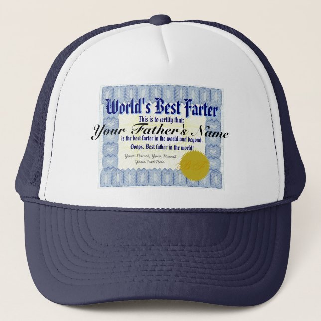 Das Farter der Welt bester lustiger Vater-Streich Truckerkappe (Vorderseite)