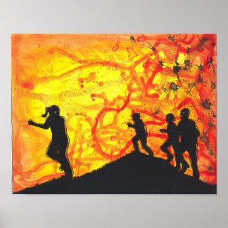 Das Fast Kind Zombie Silhouette Horror Kunstposter Poster
