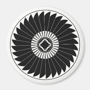 Das Federrad, die Keramik aus Mimbres Magnet