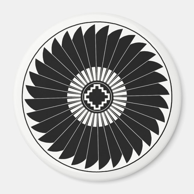 Das Federrad, die Keramik aus Mimbres Magnet (Vorne)