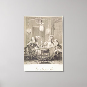 Das feine Abendessen, 1781, graviert von I.S. Leinwanddruck