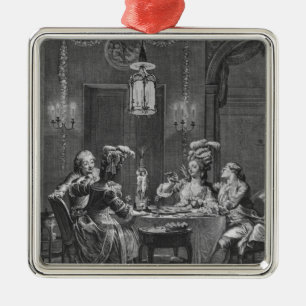 Das feinschmeckerische Abendessen Silbernes Ornament