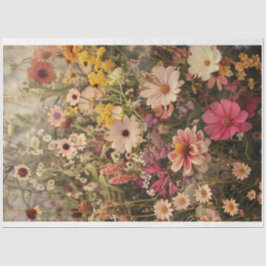 Das Feld der Blume färbt helle Farben entcoupage Seidenpapier