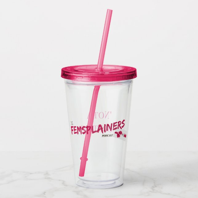 Das Femsplainers "nicht ein Cocktail-" tragbare Acryltrinkbecher (Rückseite)