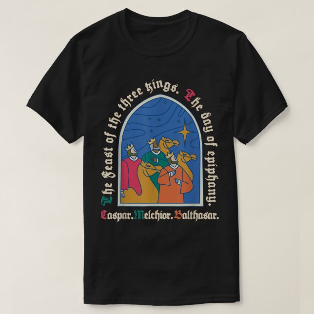 Das Fest der drei Könige, Epiphany Christlich H T-Shirt (Design vorne)