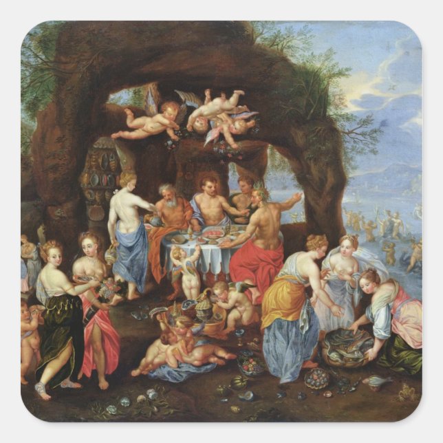 Das Fest der Götter Quadratischer Aufkleber (Vorderseite)