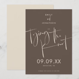 Das Festhalten des Knotens Eleganter Script Cream Save The Date