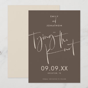 Das Festhalten des Knotens Eleganter Script Cream Save The Date