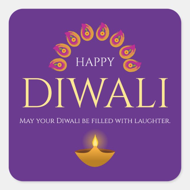 Das Festival des Lichts Diwali Hindu Quadratischer Aufkleber (Vorderseite)