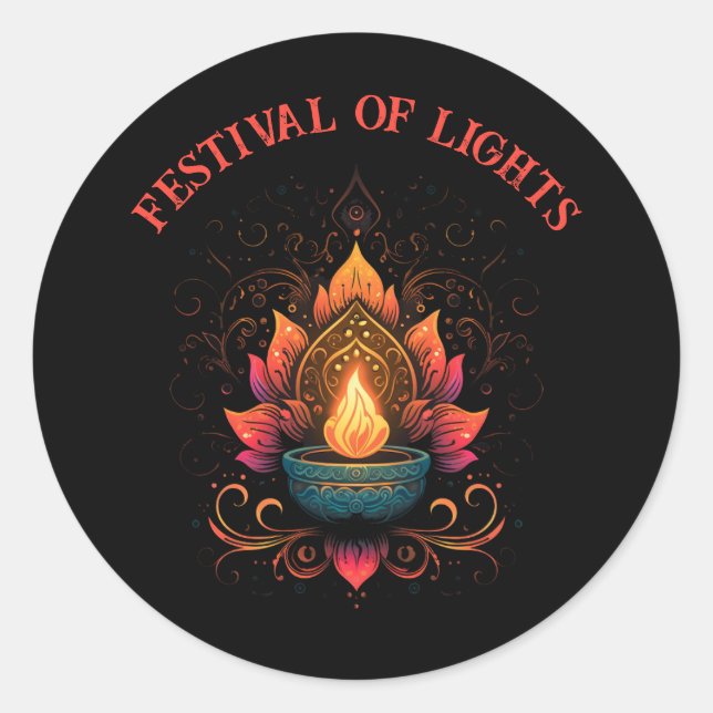 Das Festival des Lichts Diwali Hindu Runder Aufkleber (Vorderseite)