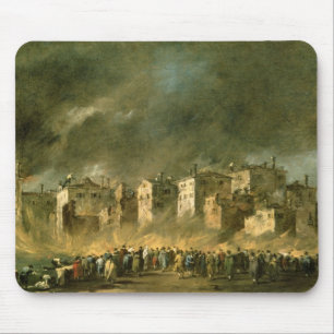Das Feuer bei San Marcuola (Öl auf Leinwand) Mousepad