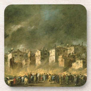 Das Feuer bei San Marcuola (Öl auf Leinwand) Untersetzer