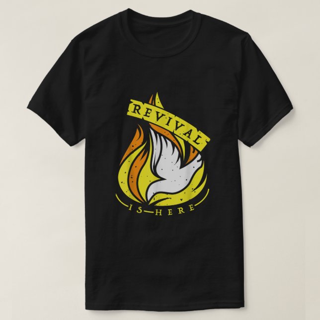 Das Feuer der Heiligen Geister ist hier Christlich T-Shirt (Design vorne)