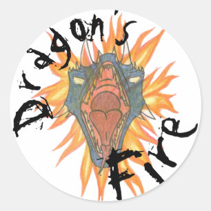 Das Feuer des Drachen Runder Aufkleber