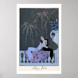 Das Feuer, Illustration für "Fetes Galantes" von P Poster