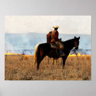 Das Feuer in den Flint Hills beobachten Poster