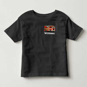 Das Feuer-LKW des Name-Kindes Kleinkind T-shirt