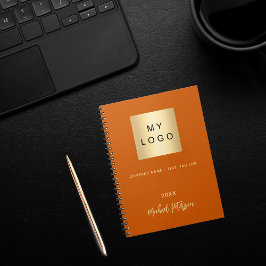 Das Firmenlogo verbrannt orange-elegante Monogramm Notizblock