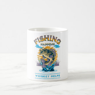 Das Fischen geschieht. Whiskey hilft! Kaffeetasse