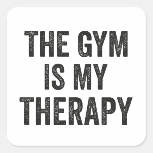 Das Fitnessstudio ist meine Therapie Workout Fitne Quadratischer Aufkleber