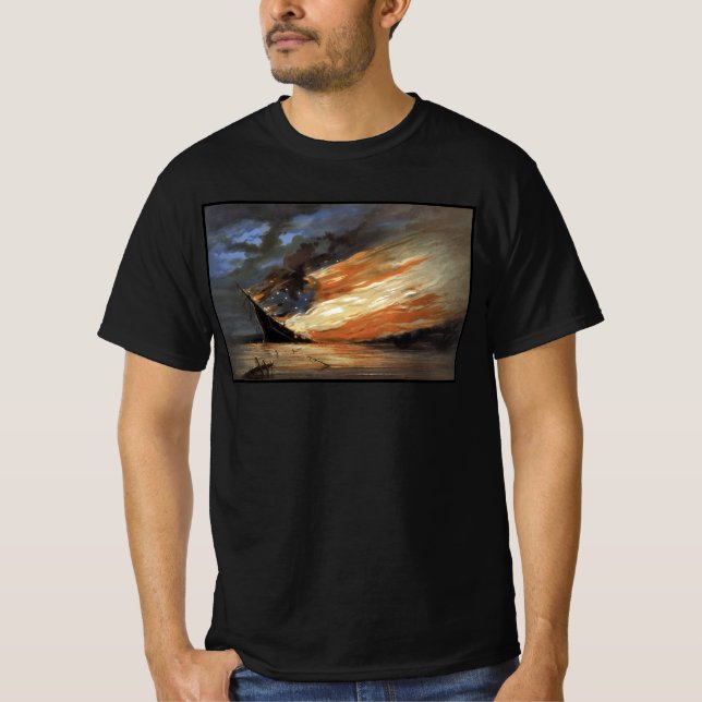 Das Flaggschiff des Zivilen Krieges gegen das Feue T-Shirt (Vorderseite)