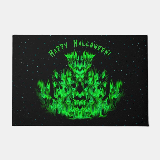 Das Flammenmonster im Sternenhimmel Fußmatte (Vorderseite)