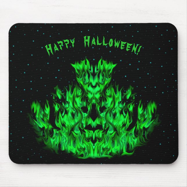 Das Flammenmonster im Sternenhimmel Mousepad (Vorne)