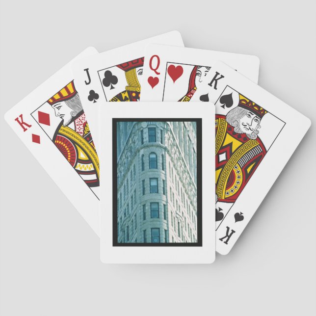 Das Flatiron-Gebäude (Foto) 2 Spielkarten (Rückseite)