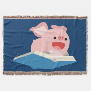 Das flatternde Buch und der Cartoon-Schweinebanket Decke