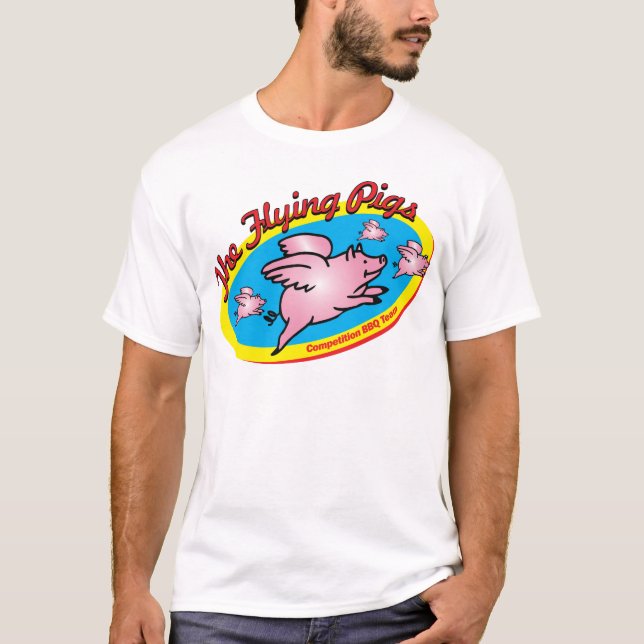 Das Fliegen-Schwein-Wettbewerb GRILLEN Team T-Shirt (Vorderseite)
